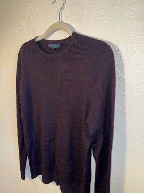 Patrick Assaraf 100% Merino Wool Plum Purple Crewneck Sweater Size Medium